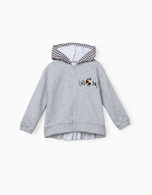 Толстовка цвета серый меланж для девочки Купить толстовку цвета серый меланж для девочки бренда BellBimbo