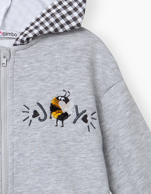 Толстовка цвета серый меланж для девочки Купить толстовку цвета серый меланж для девочки бренда BellBimbo