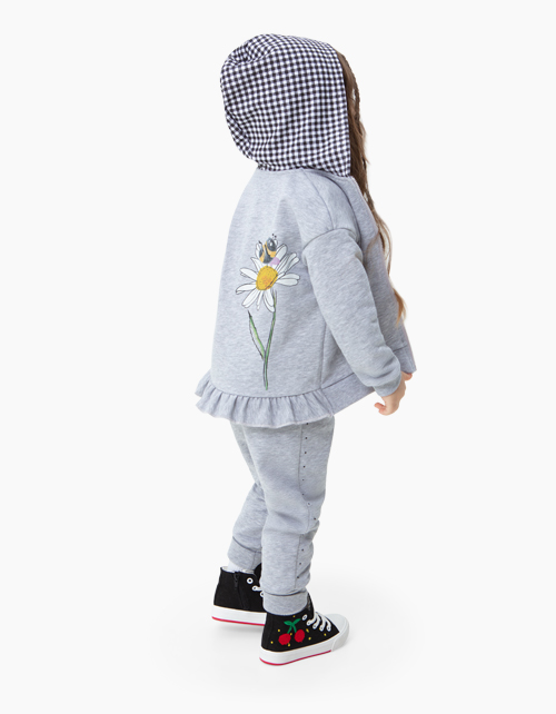 Толстовка цвета серый меланж для девочки Купить толстовку цвета серый меланж для девочки бренда BellBimbo