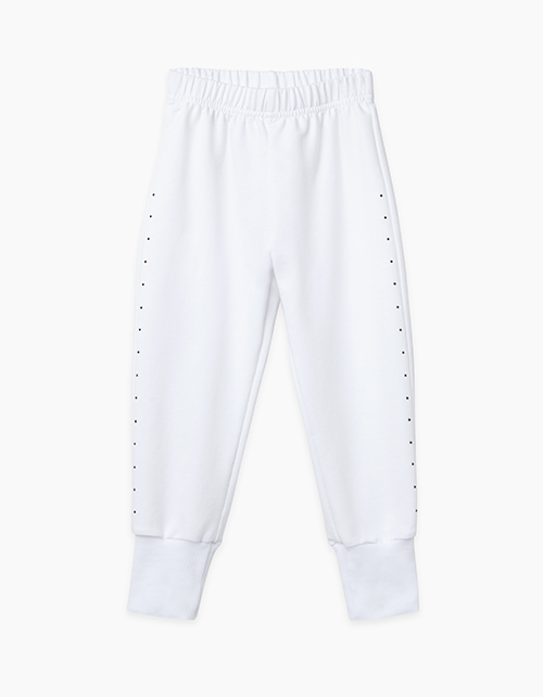 Белые брюки-джоггеры для девочки Купить белые брюки-джоггеры для девочки бренда BellBimbo