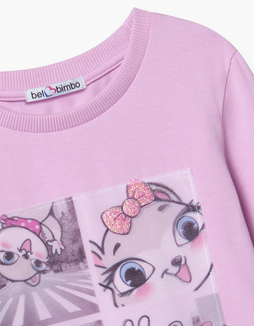 Купить светло-сиреневый лонгслив бренда Bellbimbo для девочки
