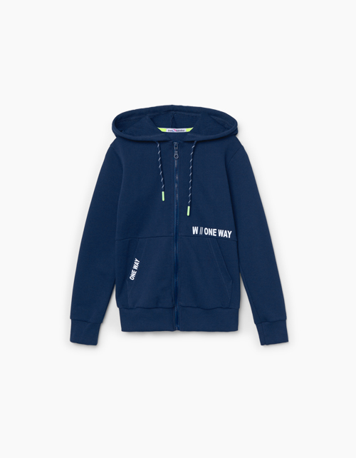 Темно-синее худи для мальчика Темно-синее худи для мальчика бренда BellBimbo