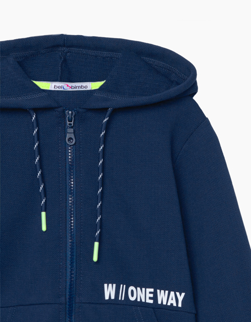 Темно-синее худи для мальчика Темно-синее худи для мальчика бренда BellBimbo