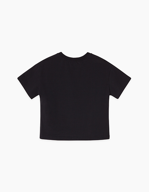 Черная футболка с ярким принтом для девочки Купить черную футболку с ярким принтом для девочки