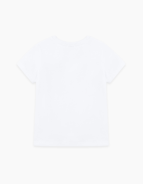 Купить белую футболку полуприталенного силуэта для девочки