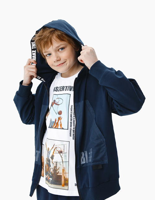 Купить темно-синюю толстовку BellBimbo для мальчика