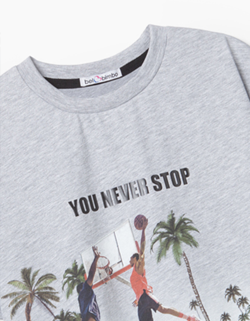 Футболка цвета серый меланж для мальчика Купить футболку цвета серый меланж для мальчика Bellbimbo