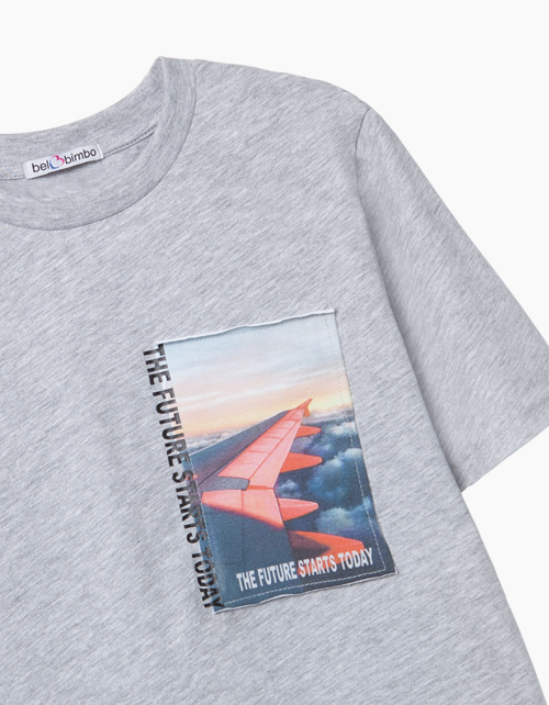 Футболка цвета серый меланж для мальчика Купить футболку цвета серый меланж для мальчика bellbimbo
