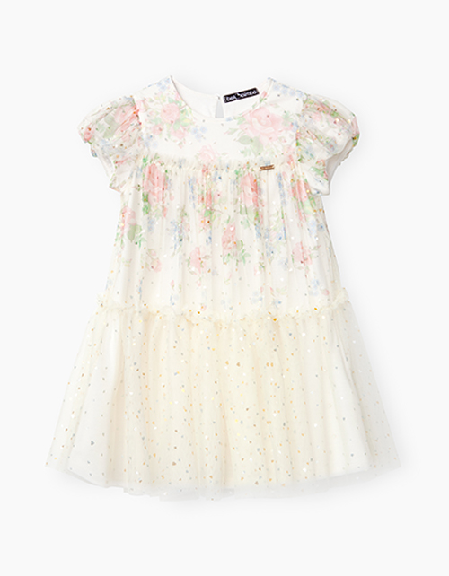 Купить Молочное нарядное двухслойное платье бренда BellBimbo