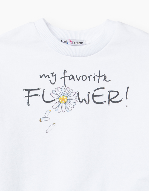 Купить белый свитшот для маленькой девочки BellBimbo