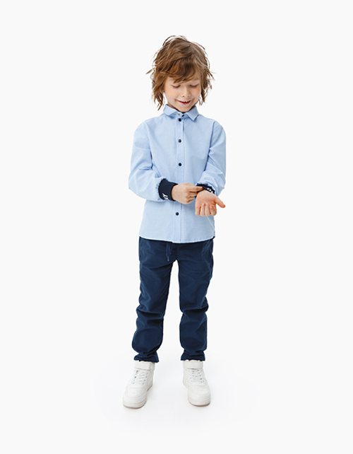 Светло-голубая сорочка для мальчика Купить светло-голубую сорочку для мальчика бренда Bell Bimbo