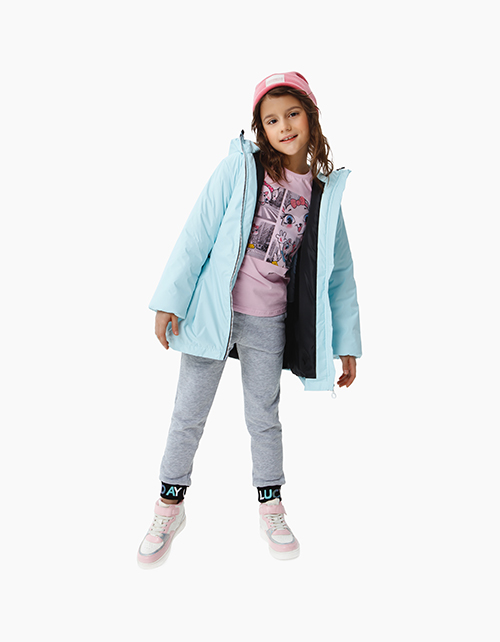 Купить утепленную светло-бирюзовую куртку бренда Bellbimbo для девочки