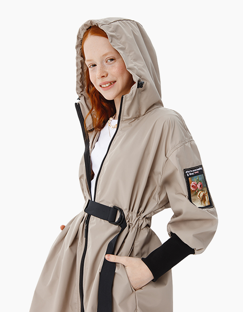 Купить бежевый плащ свободного силуэта бренда Bellbimbo