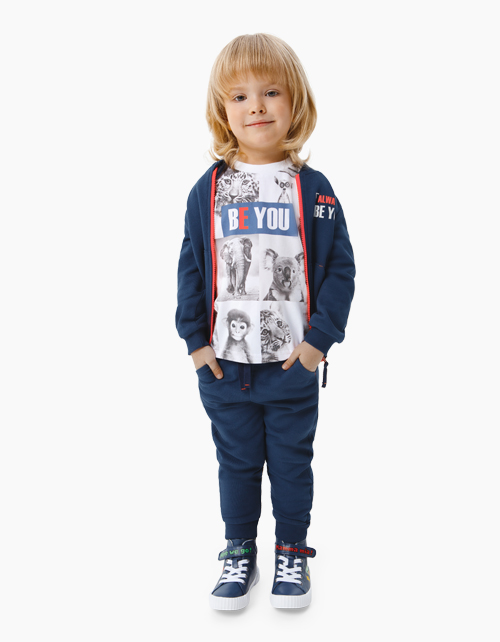 Брюки джоггеры из темно-синего футера бренда BellBimbo