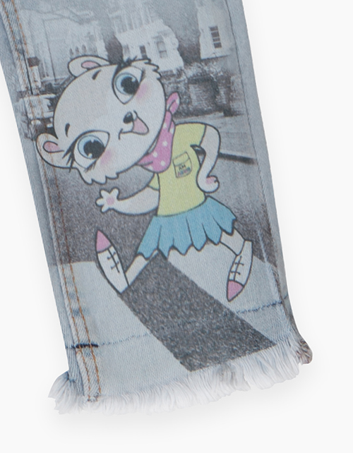 Купить голубые зауженные джинсы Bellbimbo для девочки