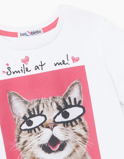Купить белую футболку Bell Bimbo прямого силуэта для девочки