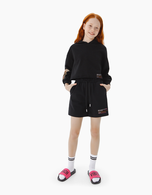 Купить черные шорты Bell Bimbo свободного силуэта для девочки