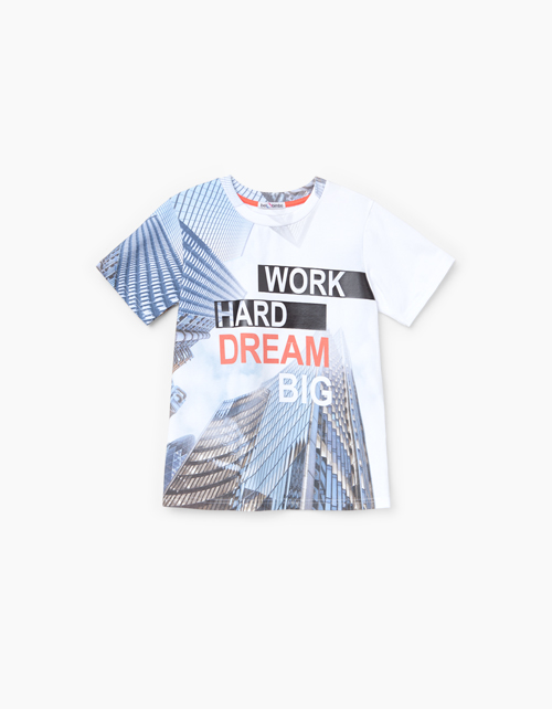 Купить белую футболку Bellbimbo с принтом для мальчика-подростка