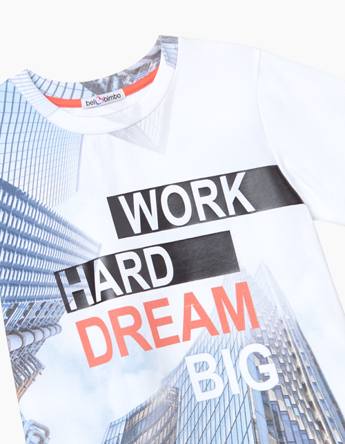 Купить белую футболку Bellbimbo с принтом для мальчика-подростка