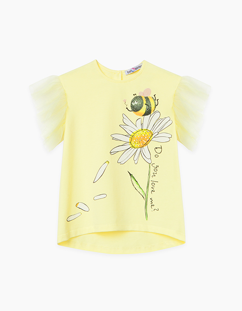 Купить светло-желтую футболку для девочки