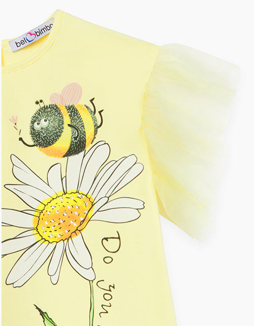 Купить светло-желтую футболку для девочки