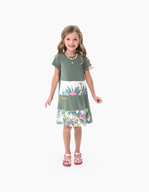 Купить платье трапециевидного силуэта цвета хаки