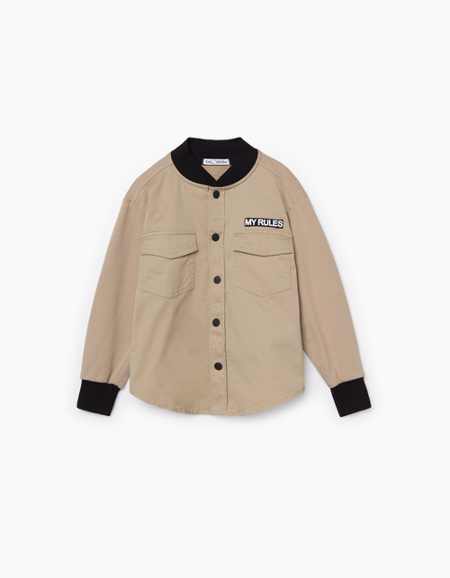Светло-бежевый жакет-рубашка для мальчика Купить светло-бежевый жакет-рубашка для мальчика