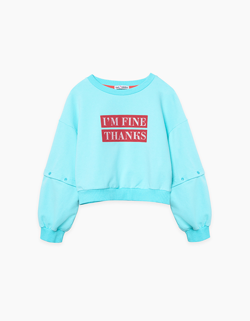 Купить объемный светло-бирюзовый свитшот-трансформер