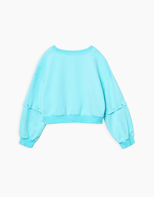 Купить объемный светло-бирюзовый свитшот-трансформер