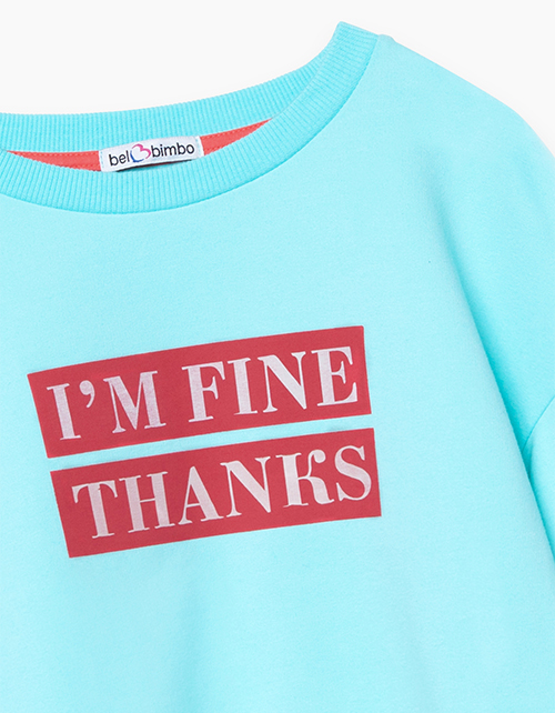 Купить объемный светло-бирюзовый свитшот-трансформер