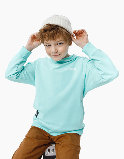 Светло-бирюзовое свободное худи Купить светло-бирюзовое свободное худи