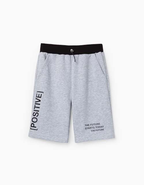 Купить шорты цвета серый меланж для мальчика