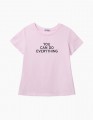 Купить светло-розовую базовую футболка для девочки