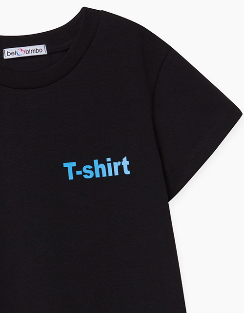 Купить базовую черную футболку для мальчика