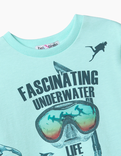 Купить светло-бирюзовую футболку для мальчика