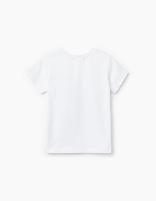 Купить белую футболку с фотопринтом для мальчика