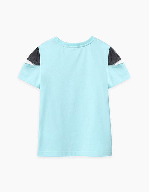 Купить светло-бирюзовую футболку для девочки
