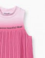 Купить темно-розовое платье-сарафан с завышенной линией талии