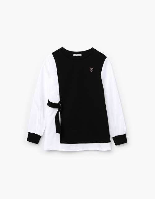 Купить черный джемпер-обманка для девочки