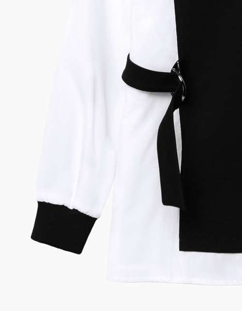 Купить черный джемпер-обманка для девочки