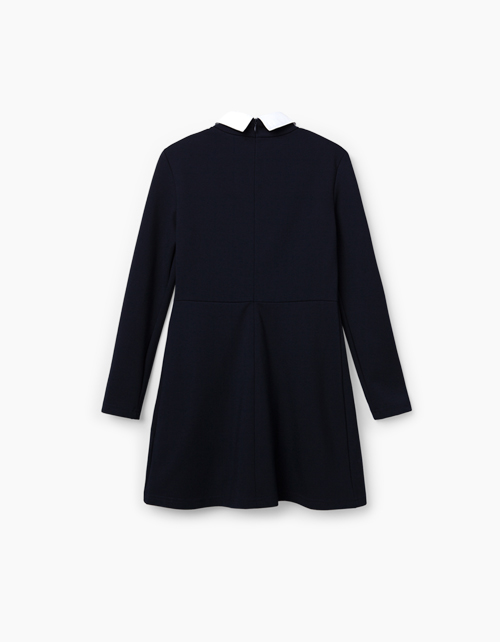 Темно-синее приталенное платье Купить темно-синее приталенное платье