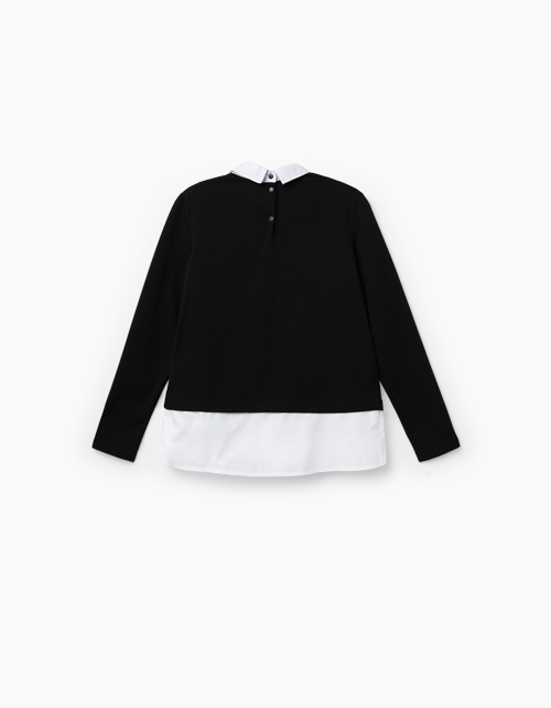 Черный джемпер-обманка для девочки