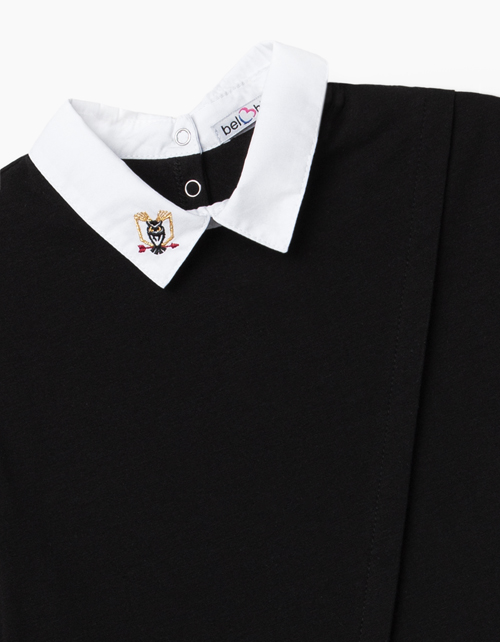 Черный джемпер-обманка для девочки