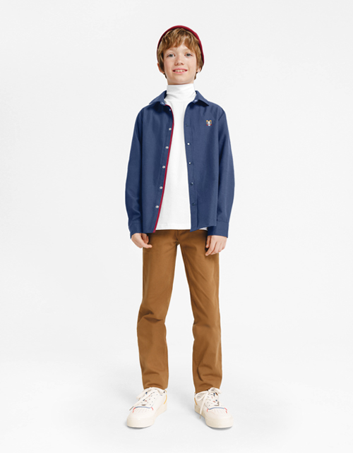 Темно-синяя рубашка для мальчика