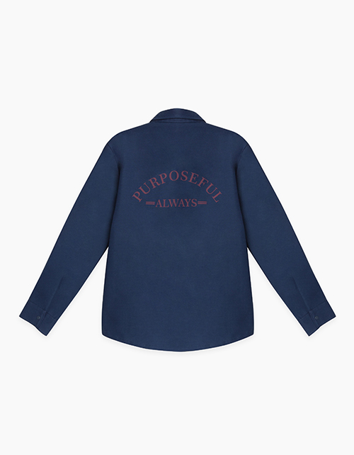 Темно-синяя рубашка для мальчика