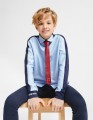 Двухцветная рубашка со съемным галстуком для мальчика