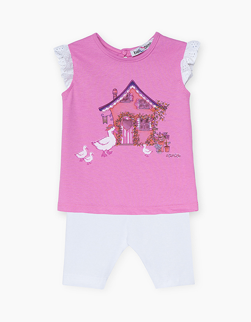 Комплект из футболки и бридж для девочки