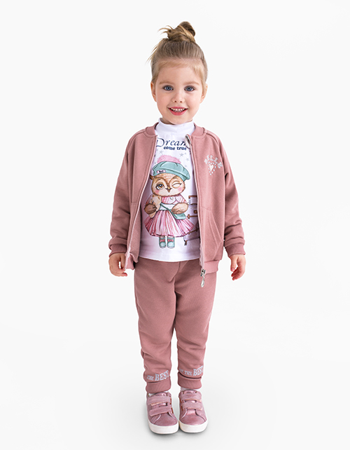 Розово-коричневый бомбер для девочки