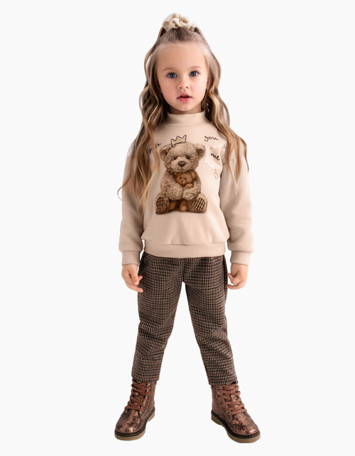 Клетчатые брюки-джеггинсы для девочки