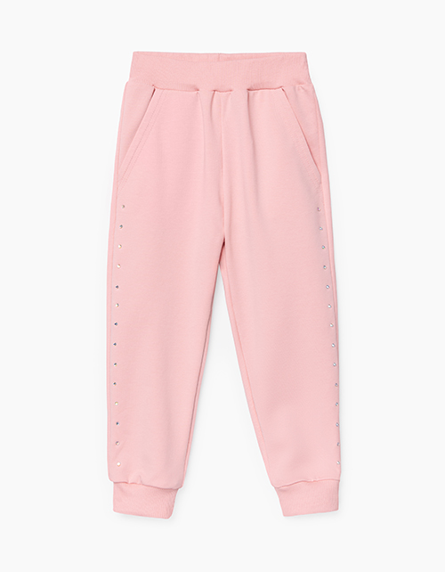 Светло-коралловые брюки-джоггеры для девочки